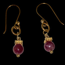 Load image into Gallery viewer, Pink Sapphire and 22K Vermeil Earrings 310696