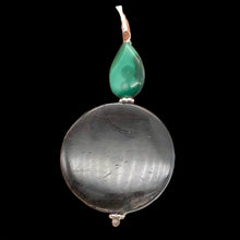 Load image into Gallery viewer, Hypersthene and Malachite Sterling Silver Goddess Pendant | 2 Inch|Silver Green|