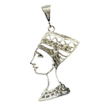 Load image into Gallery viewer, Queen Nefertiti Sterling Silver Image Pendant | 2" Long | Silver | 1 Pendant |