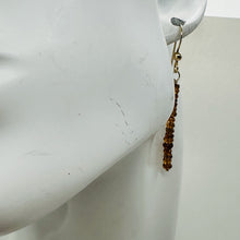 Load image into Gallery viewer, Sapphire Faceted Rondelle 14K Gold Filled Earrings| Pumpkin Orange| 1 1/2" Long|