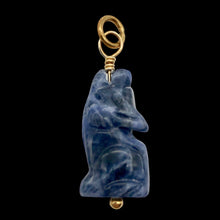 Load image into Gallery viewer, Sodalite Wolf Pendant Necklace | Semi Precious Stone Jewelry | 14k Pendant