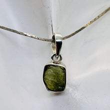 Load image into Gallery viewer, Moldavite 8.54ct Sterling Silver Oval Pendant | 3/4" Long | Green | 1 Pendant |