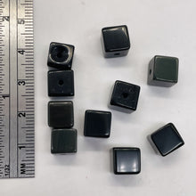 Load image into Gallery viewer, Black Obsidian with Some Rainbow Cube Beads | 8x8mm| 10 Beads |