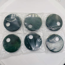 Load image into Gallery viewer, Green African Jade 50mm Pi Circle Pendant Bead