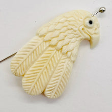 Load image into Gallery viewer, Carved Eagle Pendant Bird Bead | 37x32x4mm | White Black | 1 Bead |