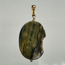 Load image into Gallery viewer, Ocean Jasper with Quartz 14Kgf Pendant | Green. Gold | 2" Long |