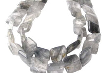 Load image into Gallery viewer, Natural Misty Grey Quartz 15x15mm Square Bead Strand 109332