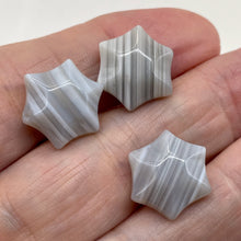 Load image into Gallery viewer, Twinkle 3 Carved Grey Agate 6-Point Star Beads 9245GA
