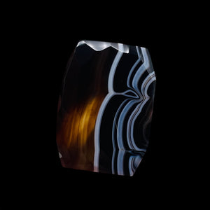 Onyx Flat Faceted Translucent Pendant Bead | 50x48x14mm | Black White | 1 Bead |