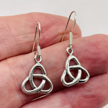 Load image into Gallery viewer, Celtic Sterling Silver Triquetra or Trinity Knot Earrings | 1" Long |