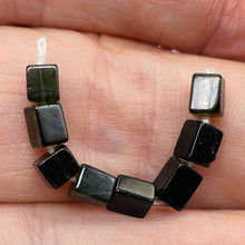 Load image into Gallery viewer, Tourmaline Chrome Translucent Strand Cube | 4x4mm | Black, Green | 100 Beads