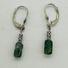 Load image into Gallery viewer, Moss Agate Cube Bead Sterling Silver Earrings | 1 1/4" long | Green, Clear |
