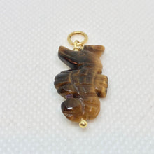 Load image into Gallery viewer, Tiger's Eye Seahorse Pendant Necklace|Semi Precious Stone Jewelry|14k Pendant |