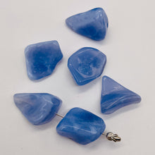 Load image into Gallery viewer, Chalcedony Gemstone 43g Nugget Beads | 26x22x9 to 23x20x11mm | Blue | 6 Beads |