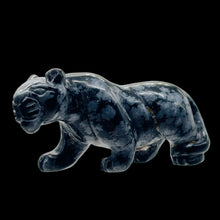 Load image into Gallery viewer, Hand-Carved Prowling Leopard | 58x27x19mm | Grey Black | 1 Figurine |