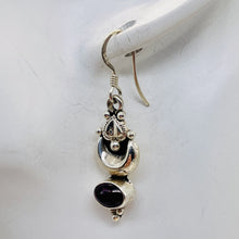 Load image into Gallery viewer, Fabulous Red Garnet Sterling Silver Drop/Dangle Earrings! | 1 3/8" Long |