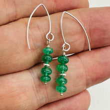 Load image into Gallery viewer, Emerald AAA Gemstone Earrings with Sterling Silver Findings| 3/4" Long |