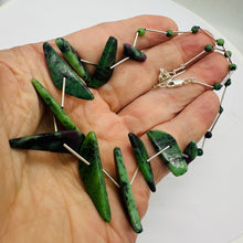 Load image into Gallery viewer, Designer Ruby Zoisite Drop & 925 Sterling Silver 18-21 inch Necklace 6337