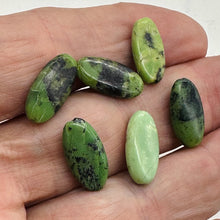 Load image into Gallery viewer, 6 Shockingly Rare Chrysoprase Oval Beads 19x9x5mm 8454