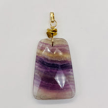 Load image into Gallery viewer, Fluorite 14K Gold Filled Wire Wrap Trapezoid Pendant| 2" Long | Purple, Clear |