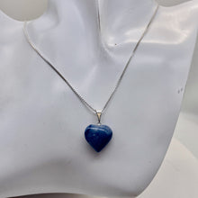 Load image into Gallery viewer, Aventurine Heart with Sterling Silver 18" Box Necklace | 7/8" Long | Blue |