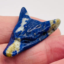 Load image into Gallery viewer, Sodalite Carving Wolf Head Pendant Bead | 40x30x10mm | Blue White | 1 Bead |