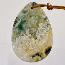 Load image into Gallery viewer, Druzy Ocean Jasper Pendant Teardrop | 50x34x9mm | Crystal Green | 1 Bead