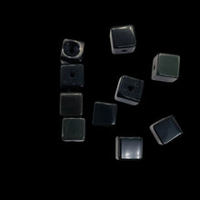 Load image into Gallery viewer, Black Obsidian with Some Rainbow Cube Beads | 8x8mm| 10 Beads |