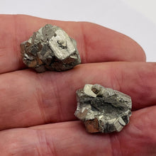 Load image into Gallery viewer, Pyrite Crystal Nugget Beads | 21x15 to 20x17mm | Silver Gold | 2 Beads |