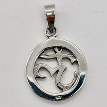 Load image into Gallery viewer, Om Symbol Sterling Silver Charm | 1 1/8" Long | Silver | 1 Pendant |
