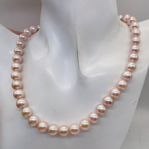 Bridal Perfect Round Pearl 16 Inch Strand | 10 - 9 12/mm | Pink | 45 Pearls |