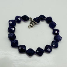 Load image into Gallery viewer, Faceted Square Deep Amethyst & Silver Bracelet 400004
