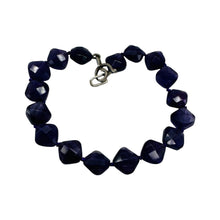 Load image into Gallery viewer, Faceted Square Deep Amethyst & Silver Bracelet 400004