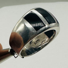 Load image into Gallery viewer, Onyx Sterling Silver Designer Ring | Size 7.5 | Black, Silver | 1 Ring |