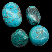Load image into Gallery viewer, Turquoise Nugget Beads | 18g | 23x10 to 19x9mm | Blue, Black | 4 Beads |