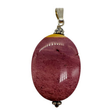 Load image into Gallery viewer, Mookaite Sterling Silver Oval Pendant | 1 1/2" Long | Purple Silver | 1 Pendant|