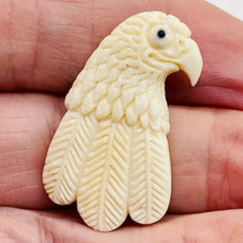 Load image into Gallery viewer, Carved Eagle Pendant Bird Bead | 37x32x4mm | White Black | 1 Bead |
