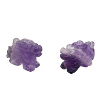 Load image into Gallery viewer, Powerful 2 Amethyst Carved Winged Dragon Animal Beads | 21x14x9mm | Purple