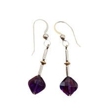 Load image into Gallery viewer, Lilac Faceted Amethyst Sterling Silver Dangle Earrings | 1 1/4" Long | 1 Pair |