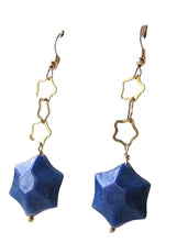 Load image into Gallery viewer, Twinkle Blue Dumortierite Star 14K Vermeil Earrings 309245DU