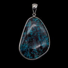 Load image into Gallery viewer, Chrysocolla Sterling Silver Oval Pendant | 2 3/8" Long | Blue | 1 Pendant |
