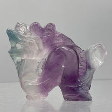 Load image into Gallery viewer, Fluorite Carved Dragon Figurine or Pendant Bead | 40x50x16mm | Purple Green | 1