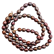 Load image into Gallery viewer, Natural Red Gold Freshwater Pearl Oval Strand 68 Pearls 6x5mm Jewelry Making
