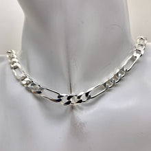 Load image into Gallery viewer, 30" Heavy Figaro Sterling Silver Chain Necklace | 7 mm Wide | 46 Grams |