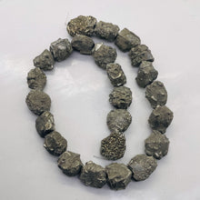 Load image into Gallery viewer, Pyrite Crystals Nugget Strand | 22x15x11 to 17x14x9mm | Silver Gold | 24 Beads|