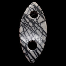 Load image into Gallery viewer, Picasso Jasper Marquis Pendant Bead | 77x32x5mm | Gray Black | 1 Bead |
