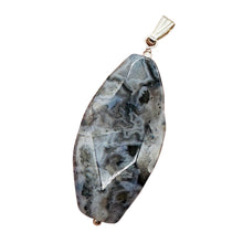 Load image into Gallery viewer, Ocean Jasper Sterling Silver Pendant | 2 1/4" Long | Lavender, Black| 1 Pendant|