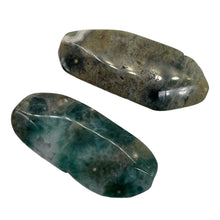 Load image into Gallery viewer, Ocean Jasper Old Stock Long Oval Beads| 45x22x6 to38x20x7mm| Blue, Gray| 2 Beads
