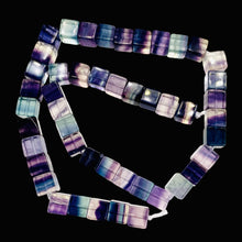Load image into Gallery viewer, Natural Fluorite 16" Strand | Purple Blue Green | 5mm | Cube |47 Beads |