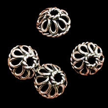 Load image into Gallery viewer, Wedding Bell 4 Filagree 9x5mm Silver Bead Caps 4016